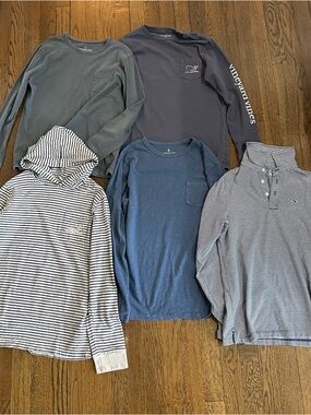 Vineyard Vines Kids Long-Sleeve Tops in Navy, Blue, Gray & Stripe